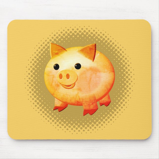 Cute Cartoon Baby Pig Painting Mouse Pad (Front)