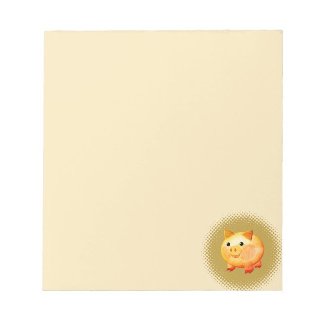 Cute Cartoon Baby Pig Painting Notepad (Front)