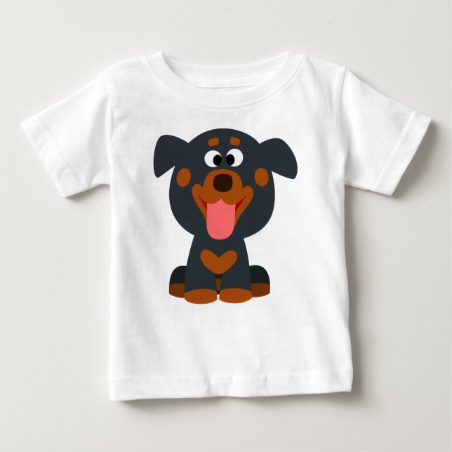 Cute Cartoon Baby Rottweiler Baby T-Shirt (Front)