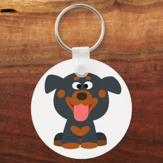 Cute Cartoon Baby Rottweiler Keychain