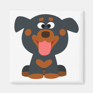 Cute Cartoon Baby Rottweiler Magnet