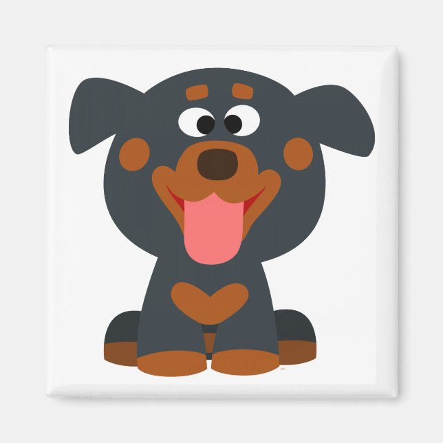 Cute Cartoon Baby Rottweiler Magnet (Front)