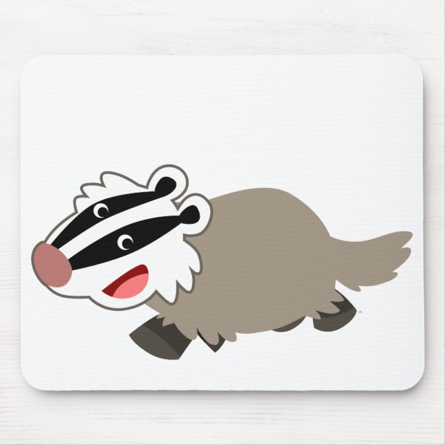 Cute Cartoon Badger Mousepad (Front)