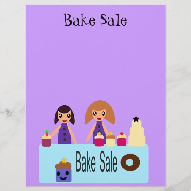 Cute cartoon Bake Sale Flyer (Front)
