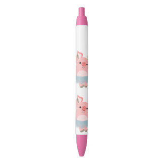 Cute Cartoon Ballerina Pig Black Ink Pen