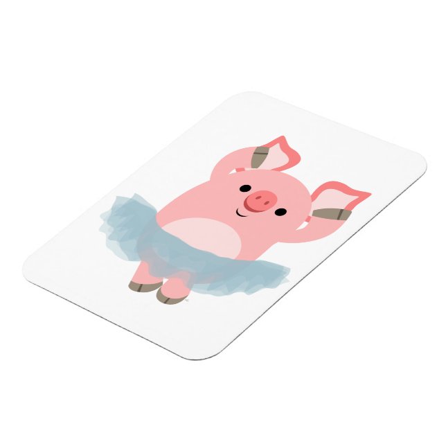 Cute Cartoon Ballerina Pig Flexible Magnet (Left Side)