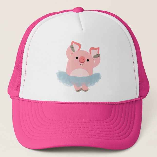 Cute Cartoon Ballerina Pig Hat (Front)