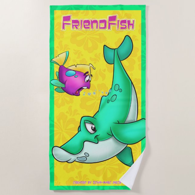 Cute cartoon beach towel (Front)