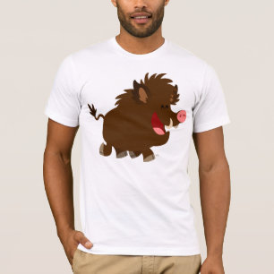 Cute Cartoon Beaming Wild Boar T-Shirt