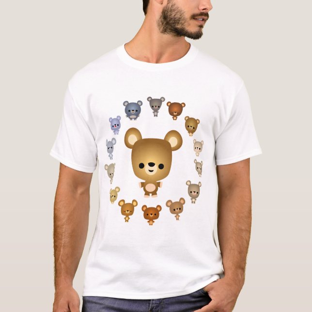 Cute Cartoon Bear Babies Children T-Shirt (Front)