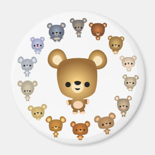 Cute Cartoon Bear Babies Magnet