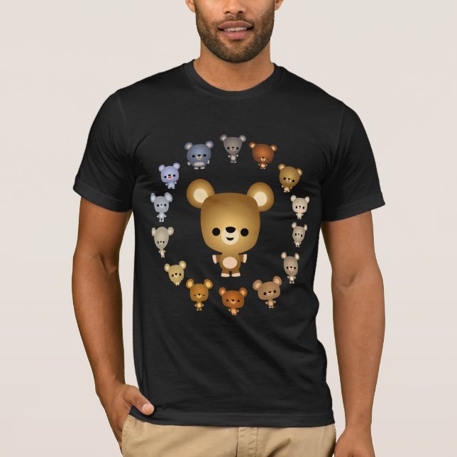 Cute Cartoon Bear Babies T-Shirt (Front)