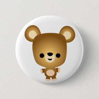 Cute Cartoon Bear Cub Button Badge