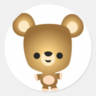 Cute Cartoon Bear Cub Sticker