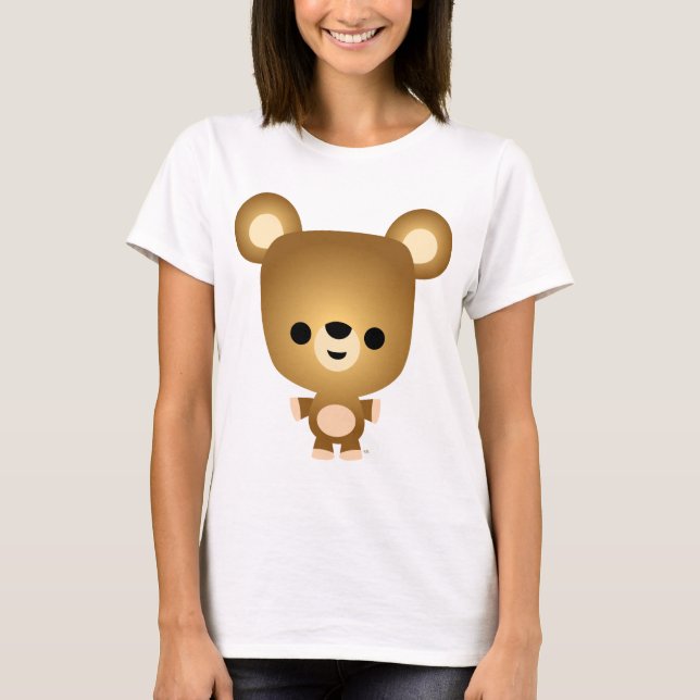 Cute Cartoon Bear Cub Women T-Shirt (Front)