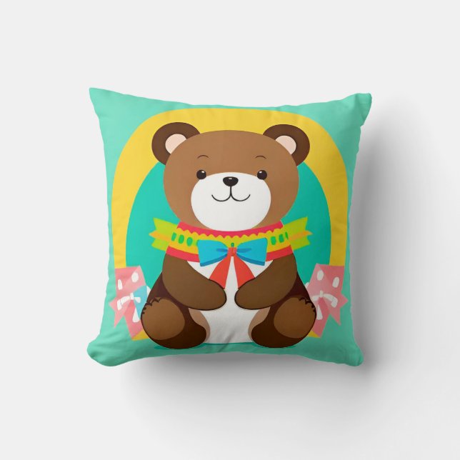 Cute Cartoon Bear Cushion (Front)