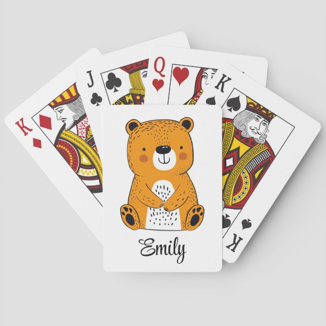Cute cartoon bear decoration  playing cards (Back)