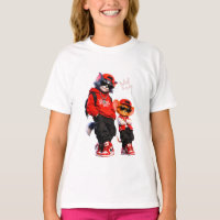 Cute Cartoon Bear Duo Throw Pillow - Red & White G