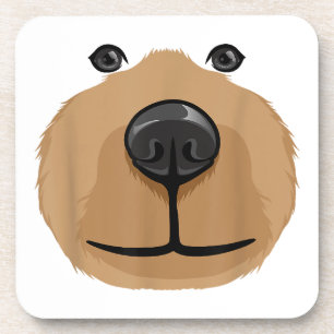 Cute Cartoon Bear Face Head Costume Party Coaster