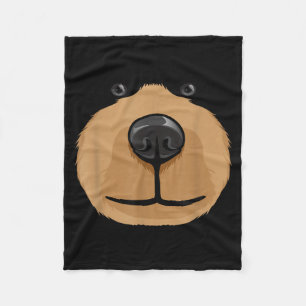 Cute Cartoon Bear Face Head Costume Party Fleece Blanket