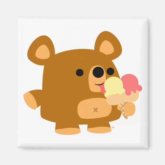 Cute Cartoon Bear with Balls :) magnet (Front)