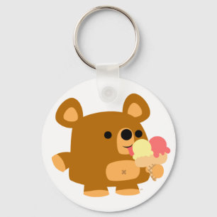 Cute Cartoon Bear with Ice Cream Keychain