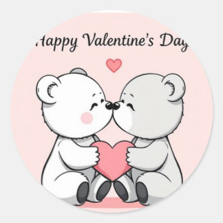 cute cartoon bears  classic round sticker