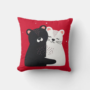 🐻❤️ Cute Cartoon Bears Cosy Red Decor Gift ✨ Cushion