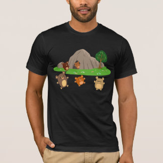 Cute Cartoon Bears in a Cave T-Shirt