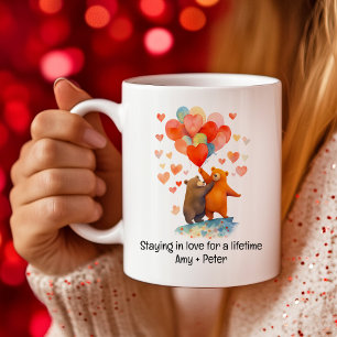 Cute cartoon Beary Love Hearts Everyday Valentine Coffee Mug