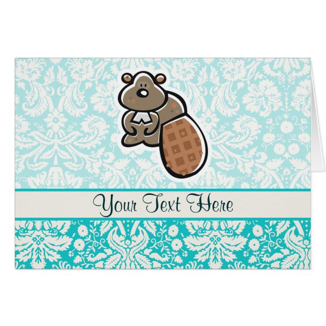 Cute Cartoon Beaver (Front Horizontal)