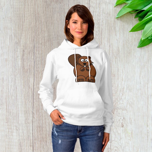 Cute Cartoon Beaver Funny Woodland Animal  Hoodie (Creator Uploaded)