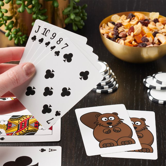 Cute Cartoon Beaver Funny Woodland Animal  Playing Cards (Creator Uploaded)