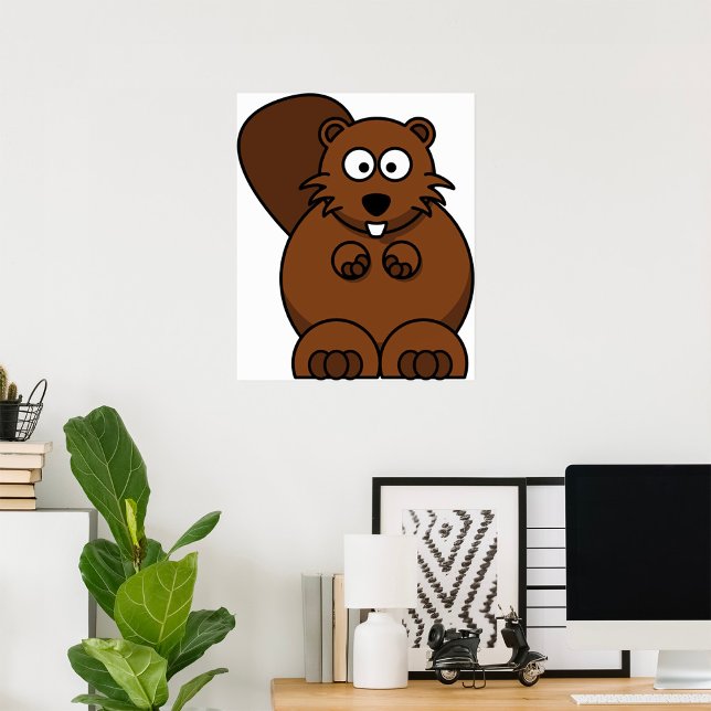 Cute Cartoon Beaver Funny Woodland Animal  Poster (Creator Uploaded)