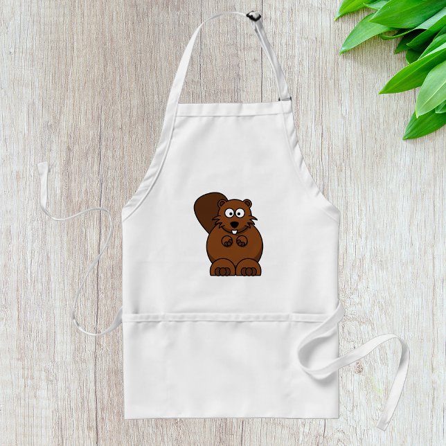 Cute Cartoon Beaver Funny Woodland Animal  Standard Apron (Creator Uploaded)