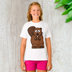 Cute Cartoon Beaver Funny Woodland Animal  T-Shirt