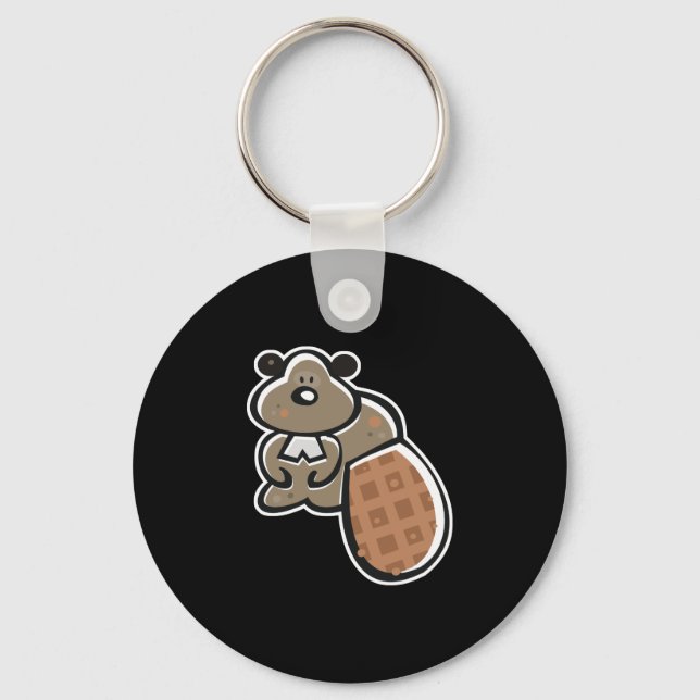 cute cartoon beaver key ring (Front)
