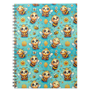 Cute cartoon bees notebook