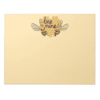 Cute Cartoon Bees with Hexagonal Honeycomb Heart
