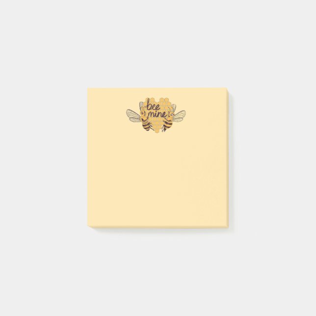  Cute Cartoon Bees with Hexagonal Honeycomb Heart  Post-it Notes (Front)