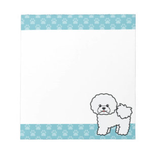 Cute Cartoon Bichon Frise Dog Notepad