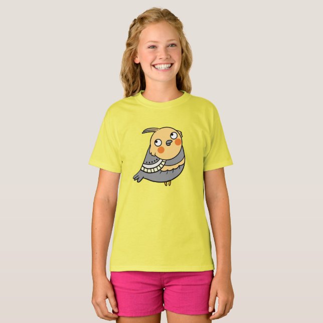 Cute Cartoon Bird Kids T-Shirt (Front Full)