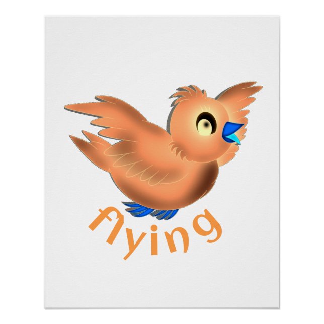 Cute Cartoon Bird Poster (Front)