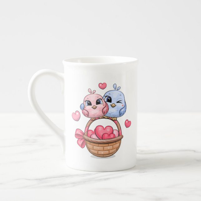 Cute cartoon birds couple Speciality Mug (Left)