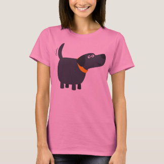Cute Cartoon Black Labrador Women T-Shirt