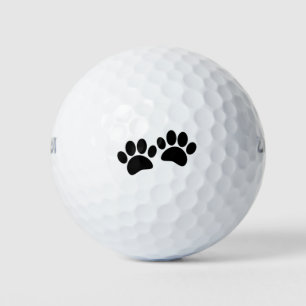 Cute Cartoon Black Puppy Paw Prints Golf Balls