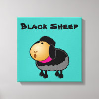 Cute Cartoon Black Sheep Drawing