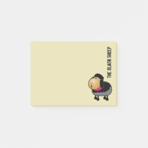 Cute Cartoon Black Sheep Drawing Post-it Notes