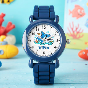 Cute Cartoon Blue Shark Watch