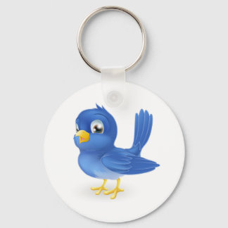 Cute cartoon bluebird key ring